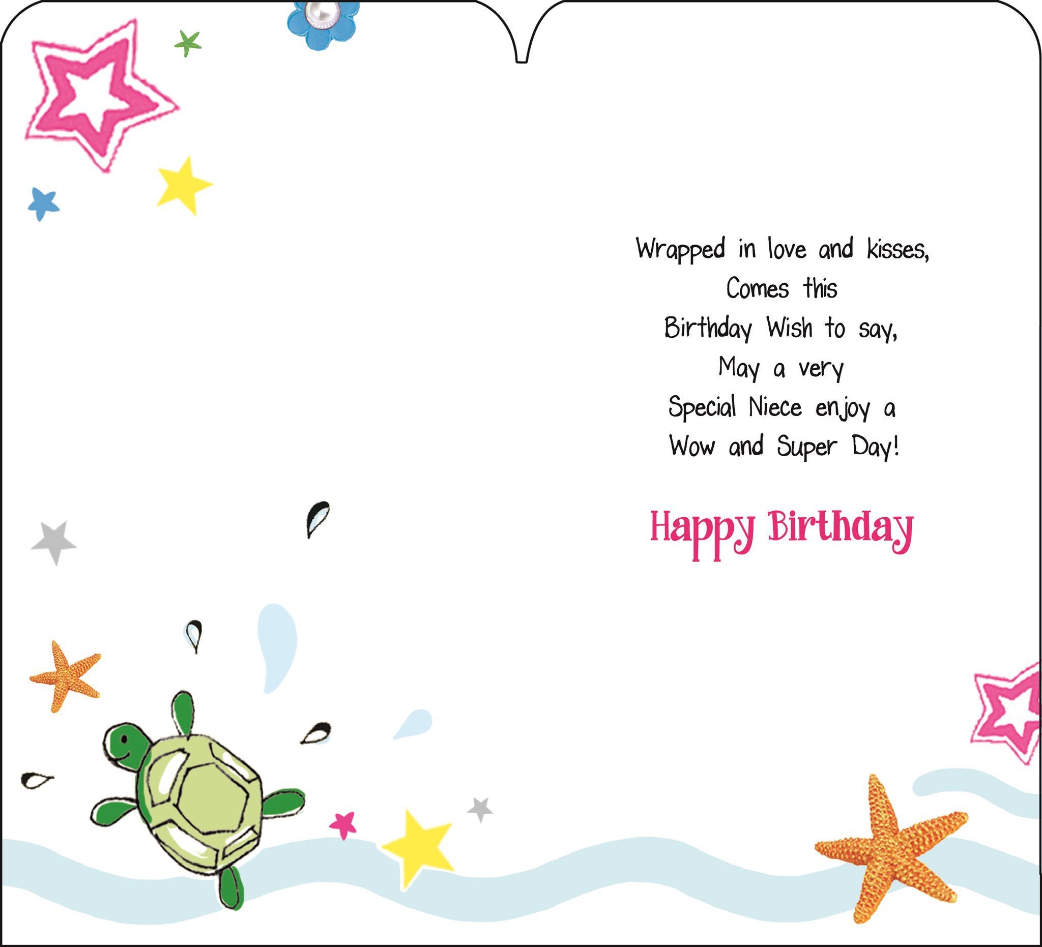 Inside of Niece Birthday Swim Greetings Card